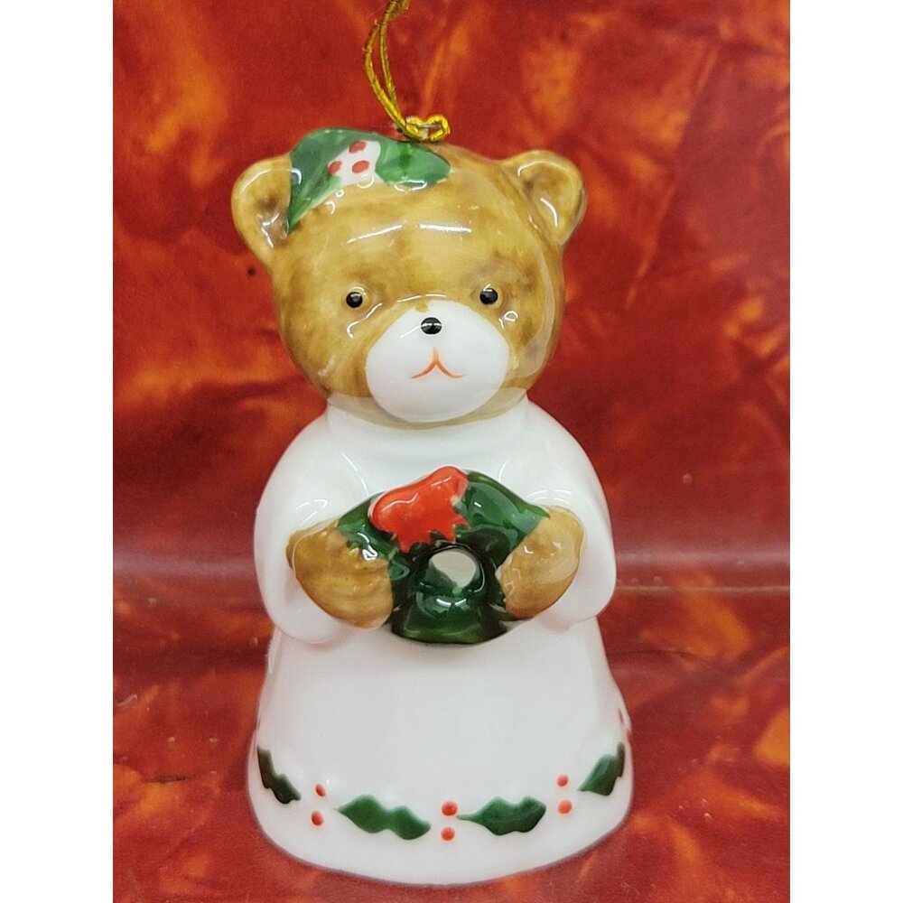 Vintage Christmas Bear Bell by Ron Gordon Designs - Ceramic